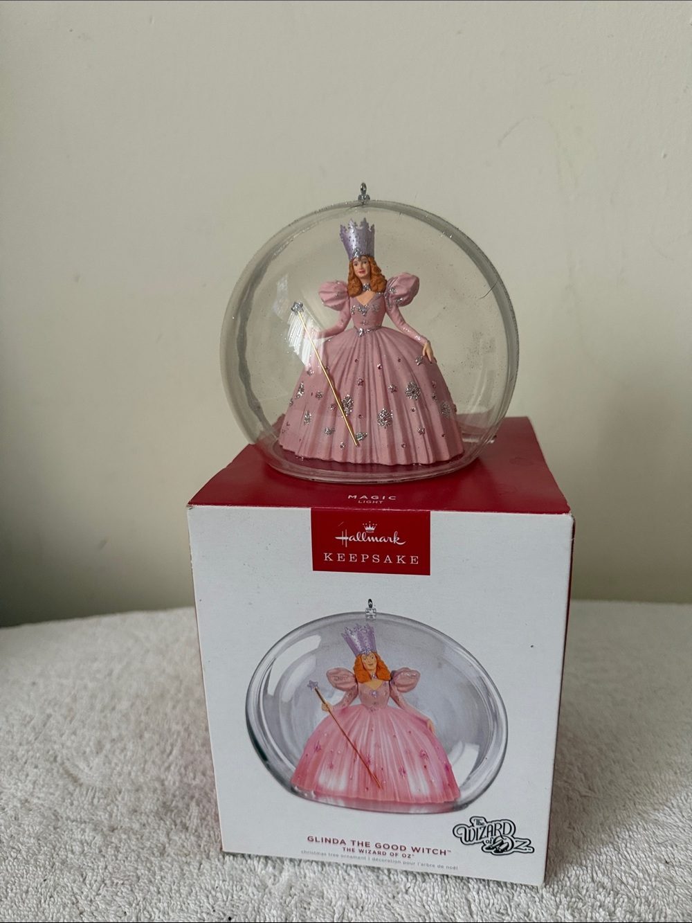 Hallmark Keepsake Glinda Ornament in Pink and Silver